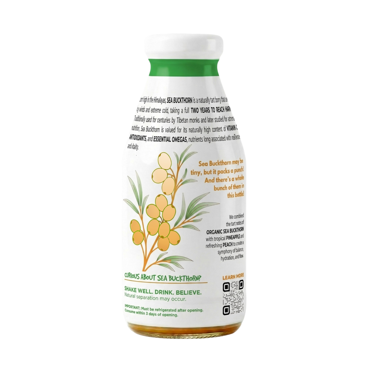 Miracle Sea Buckthorn HYDRATE Juice, Organic Pineapple Peach, 6-Pack